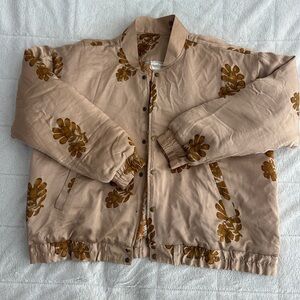 Torrid Tan Floral Bomber Jacket